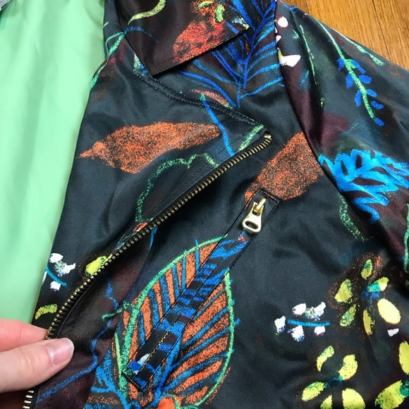 Vtg Chico's Size 1 Abstract Floral Jacket Blazer - Picture 5 of 8